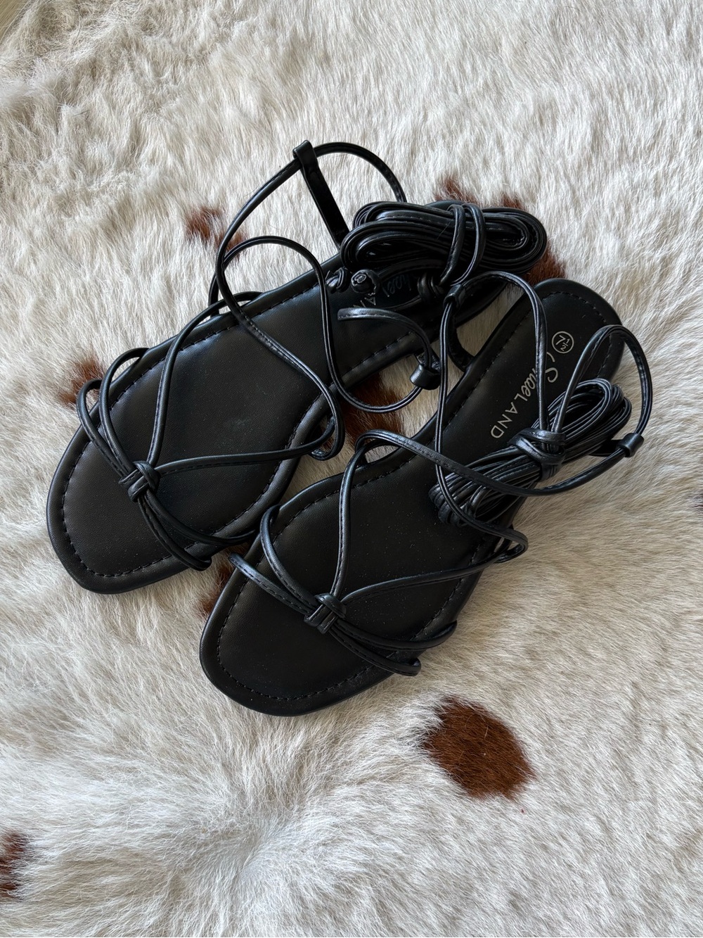 NEW in box: Black Lace-Up Strappy Sandals for Women